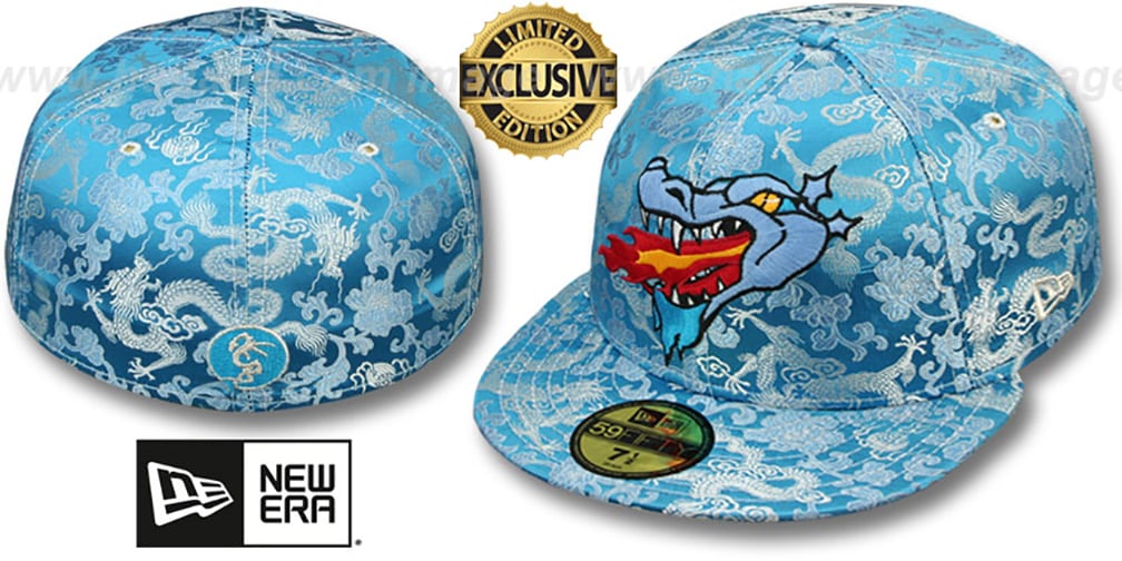 New Era SATIN DRAGON Sky Blue Fitted Hat