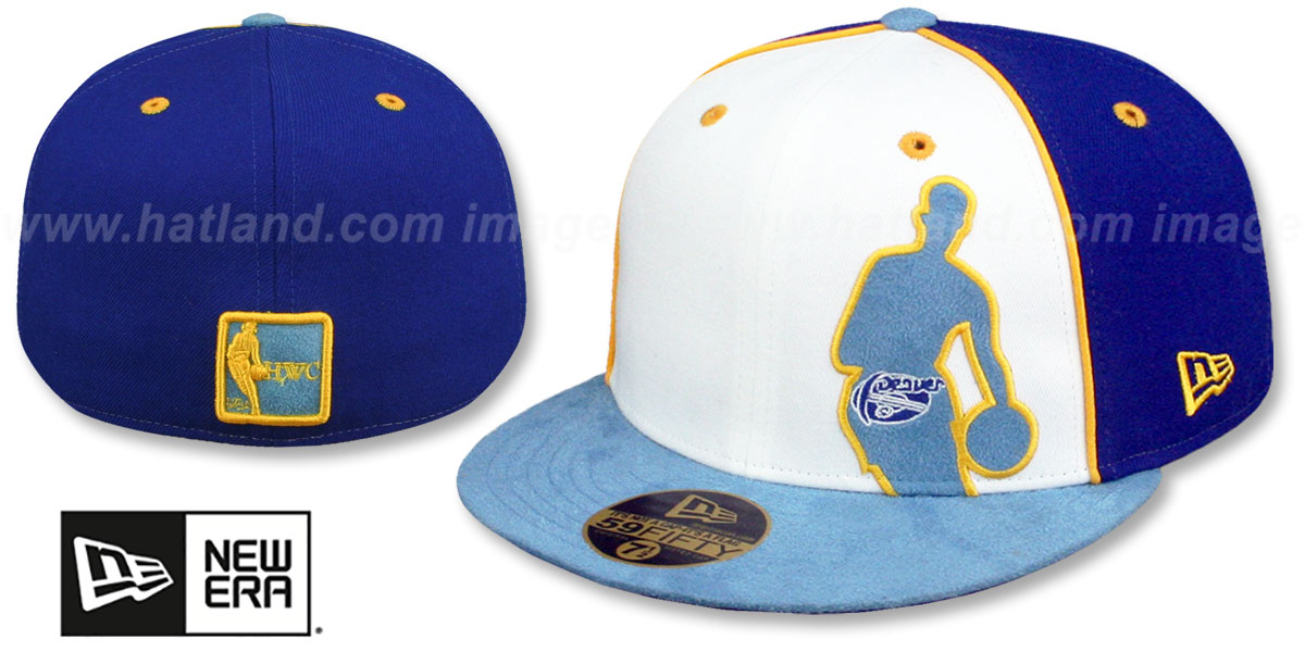 Denver Nuggets NBA SILHOUETTE PINWHEEL White Royal Sky Fitted Hat