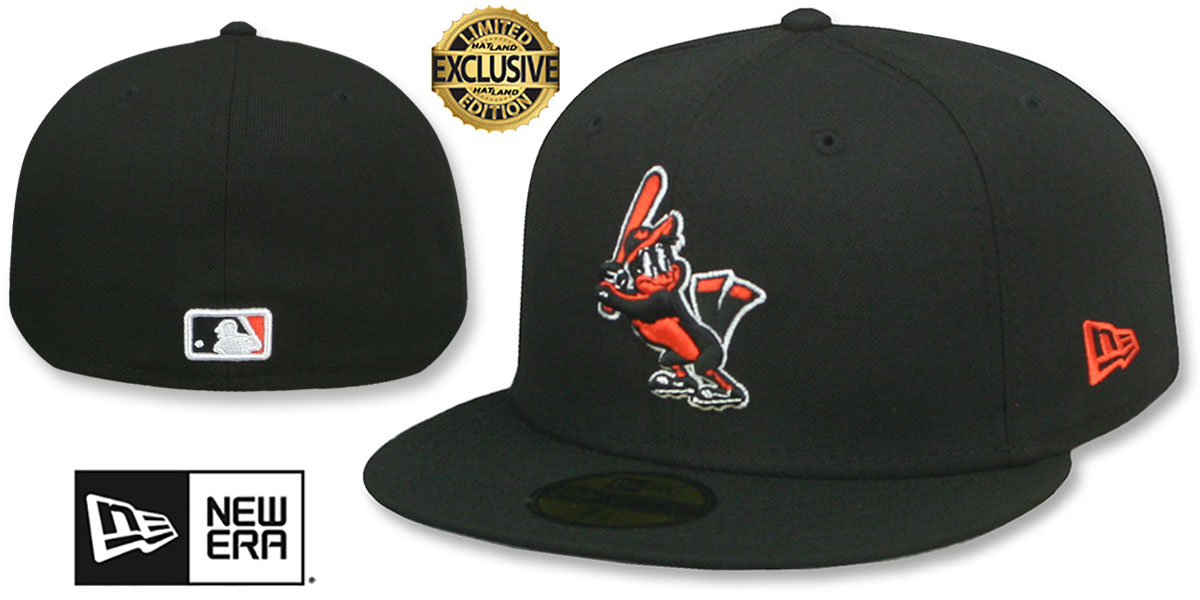 Baltimore Orioles 2002 BATTER BIRD Black Fitted Hat