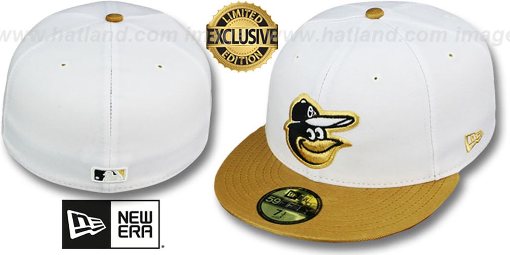 Baltimore Orioles 2T-FASHION White-Metallic Gold Fitted Hat
