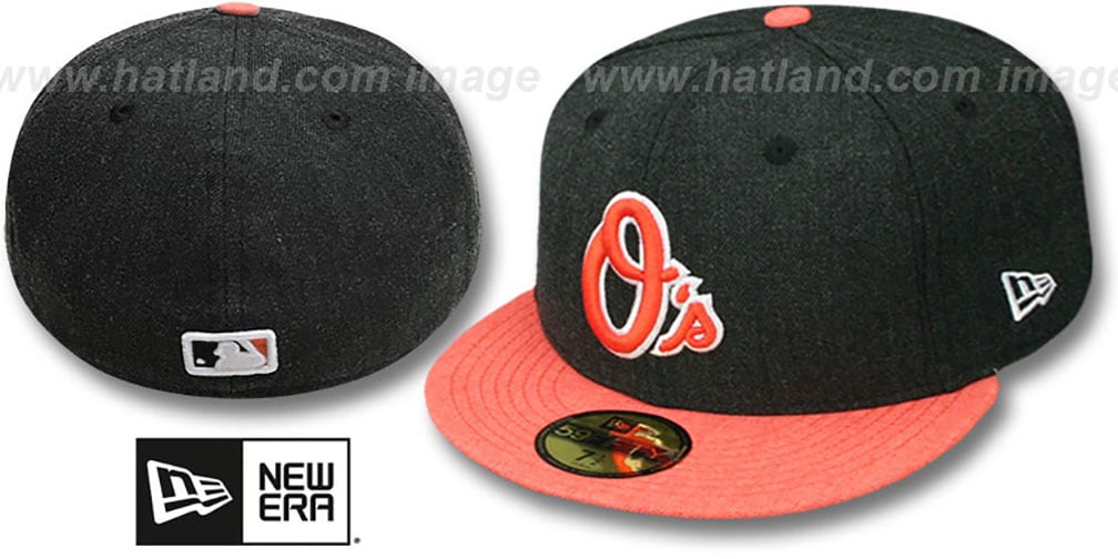 Baltimore Orioles 2T-HEATHER ACTION Charcoal-Orange Fitted Hat