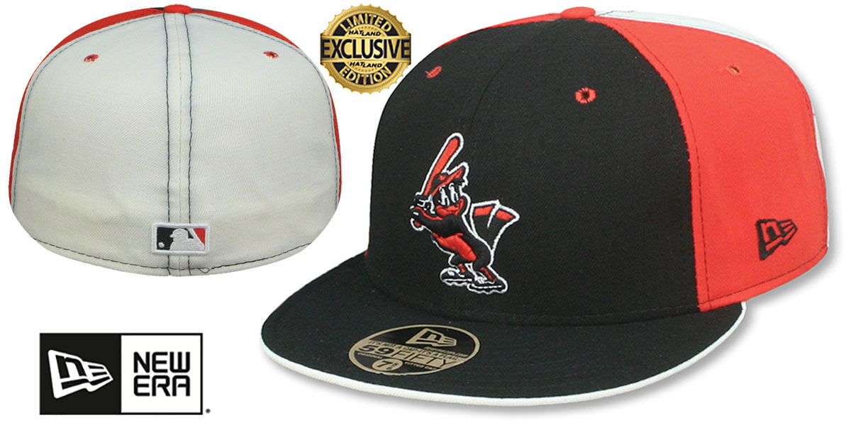 Baltimore Orioles COOPERSTOWN PINWHEEL Black-Orange-White Fitted