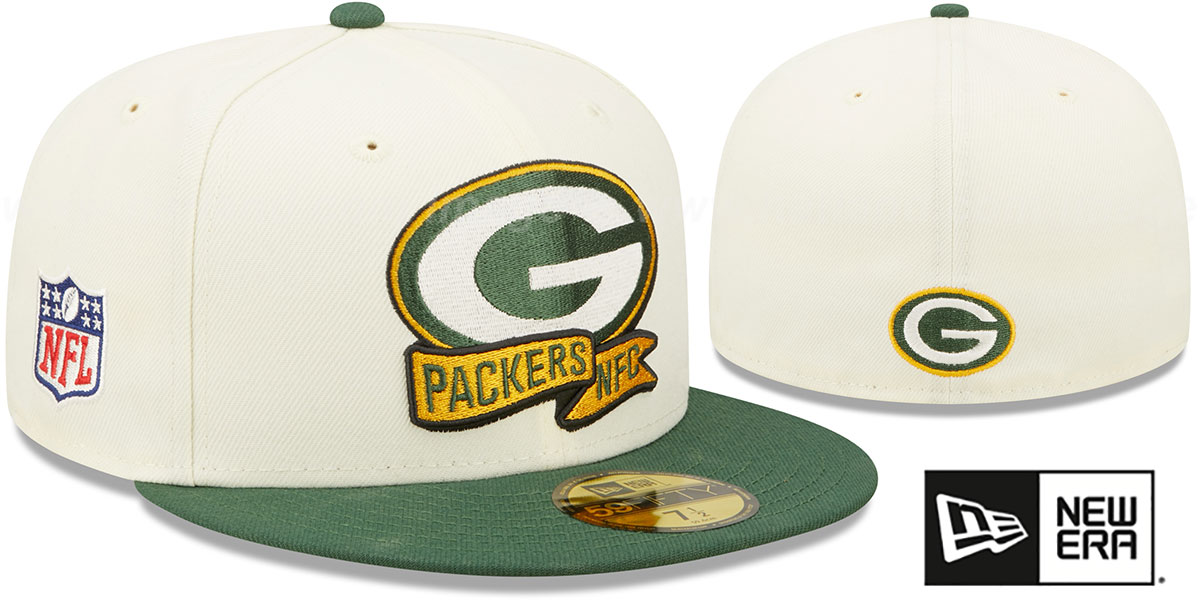 Green Bay Packers 2022 NFL SIDELINE Cream-Green Fitted Hat