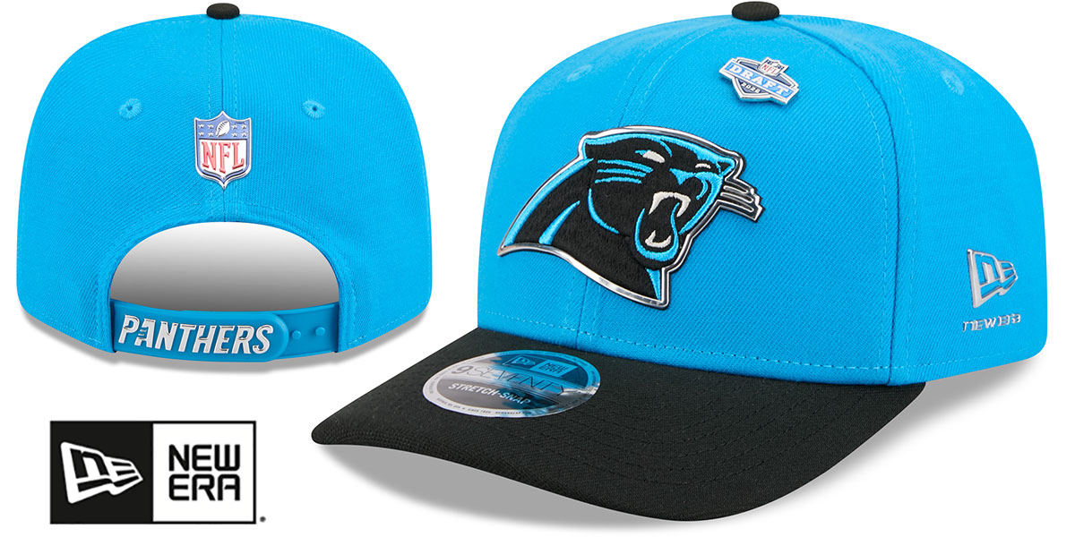 Carolina Panthers 2026 PRECURVED NFL DRAFT STRETCH-SNAP Blue-Blac