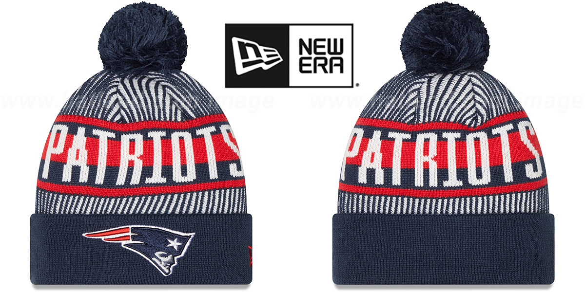 New England Patriots STRIPED Knit Beanie Hat by New Era display picture 2