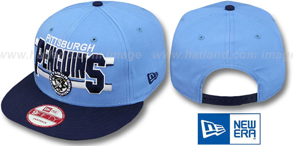 Pittsburgh Penguins WORDSTRIPE SNAPBACK Sky-Navy Hat