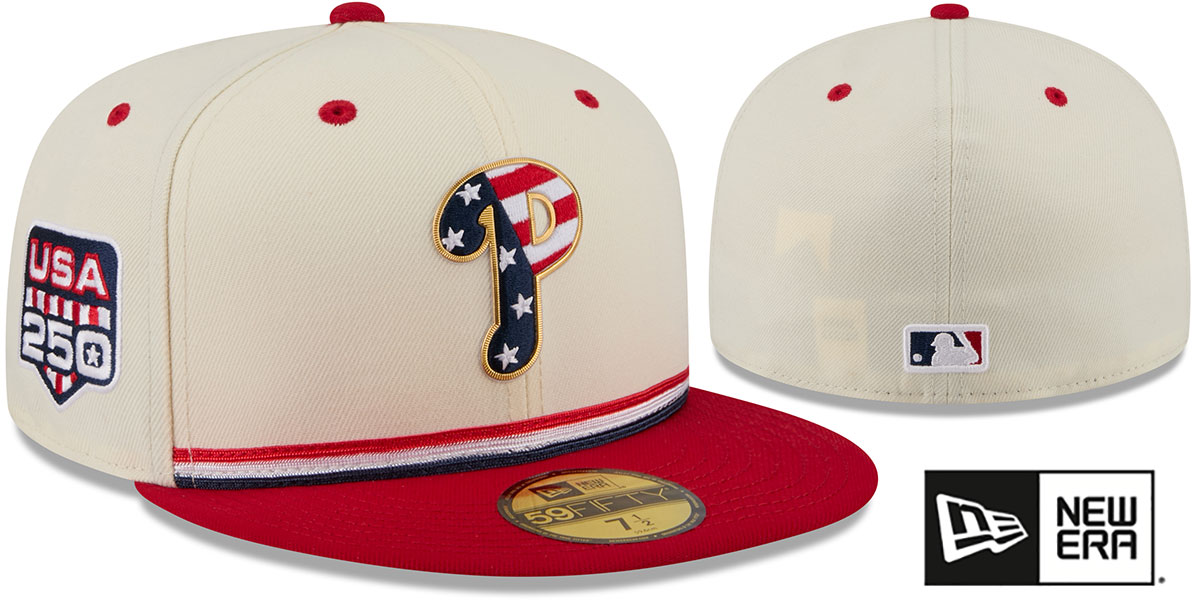 Philadelphia Phillies 2026 JULY 4TH STARS N STRIPES Fitted Hat