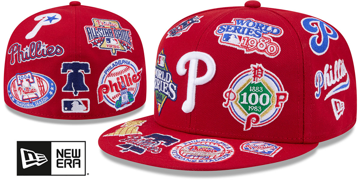 Philadelphia Phillies ALL-OVER Red Fitted Hat by New Era