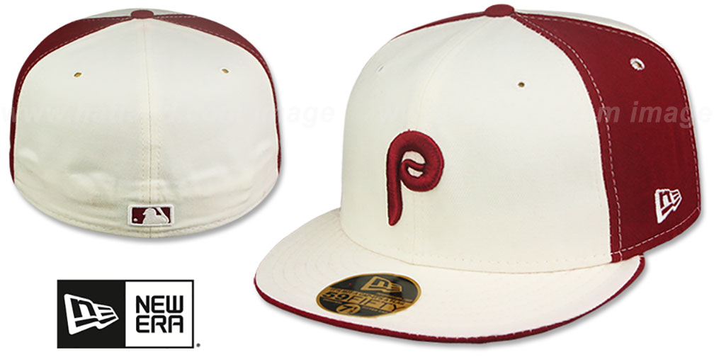 Philadelphia Phillies COOP PINWHEEL White-Burgundy Fitted Hat