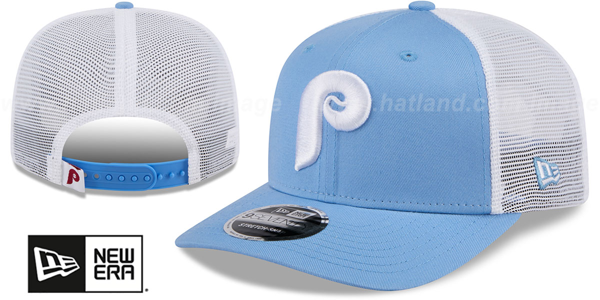 Blue and White Phillies Trucker Hat Men main image 2