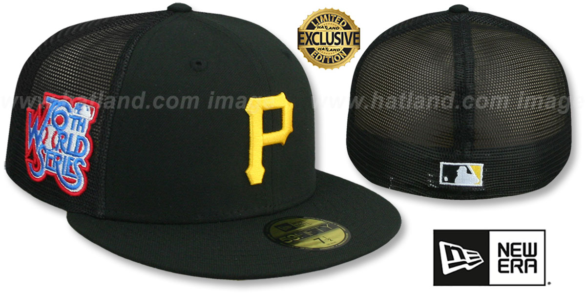 Pittsburgh Pirates 76TH WS MESH-BACK SIDE-PATCH Black-Black Fitte