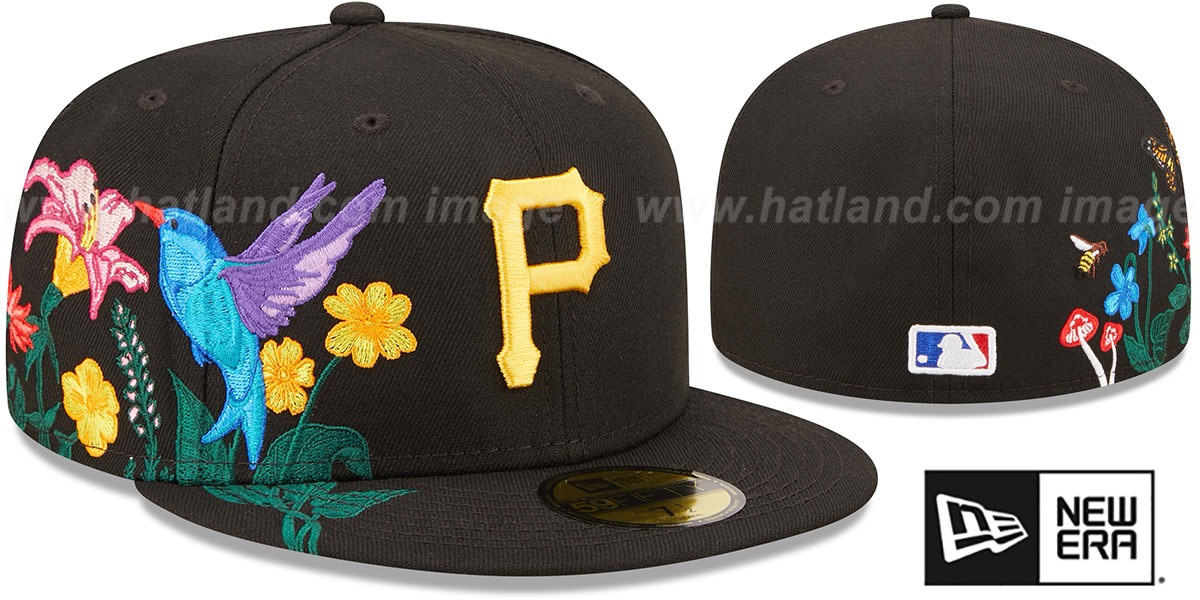 Pittsburgh Pirates SIDE-BLOOM Black Fitted Hat by New Era