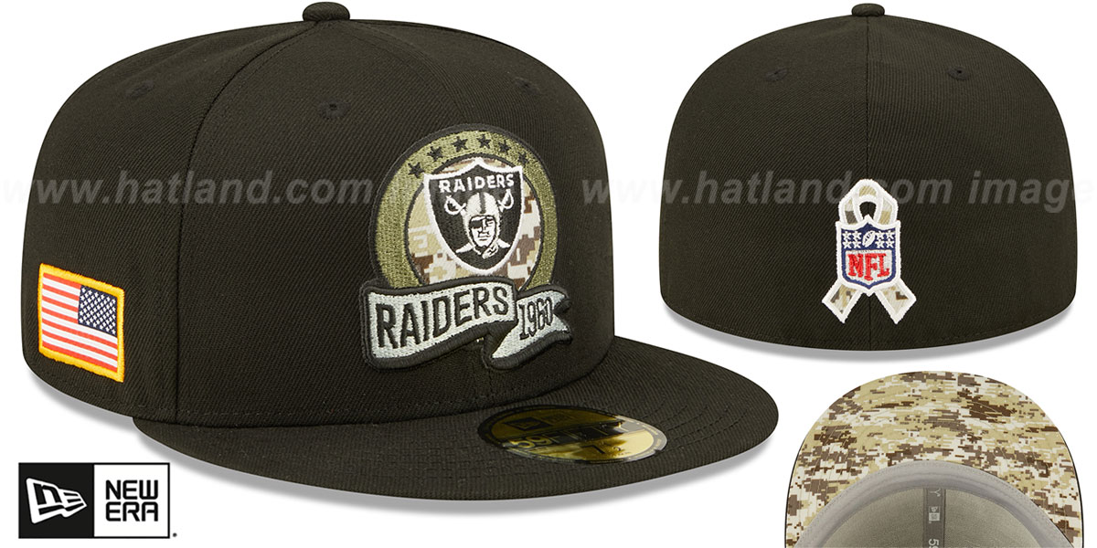 New Era 9TWENTY Las Vegas Raiders NFL Baseball Cap Womens Salute to Service Hat Raiders New Era 2019 Salute to Service Adjustable 920 Green  main image 3