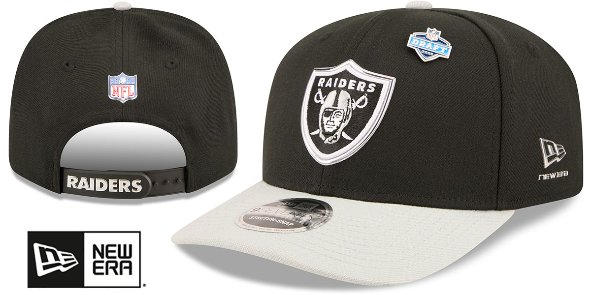 Las Vegas Raiders 2026 PRECURVED NFL DRAFT STRETCH-SNAP Black-Gre