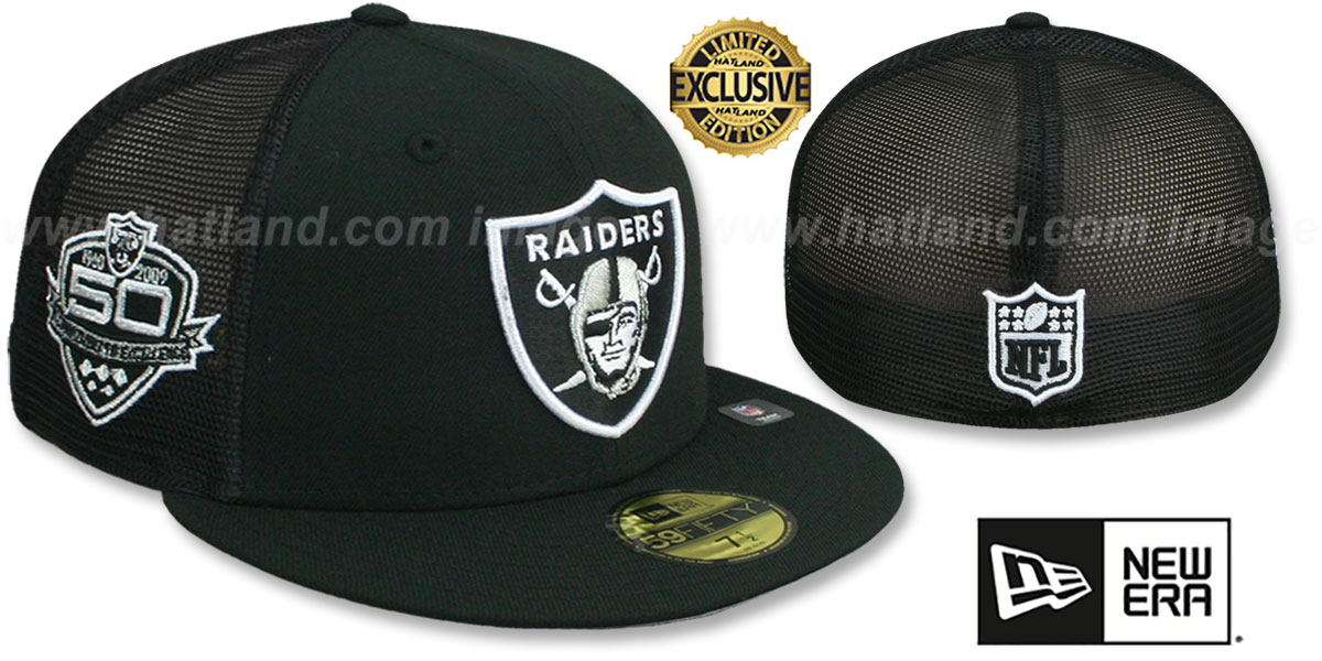 Las Vegas Raiders 50TH MESH-BACK SIDE-PATCH Black-Black