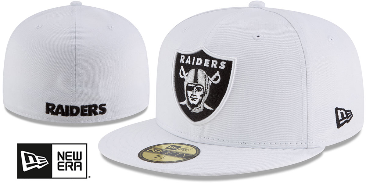 Las Vegas Raiders NFL TEAM-BASIC White Fitted Hat by New Era