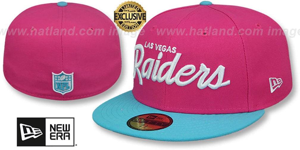 Las Vegas Raiders MIAMI VICE SCRIPT Beetroot-Blue Fitted Hat