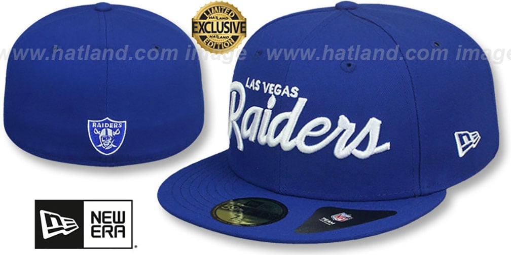 【海外限定】New Era LP59FIFTY NFL Las Vegas Raiders Script Las Vegas Raiders NFL TEAM-SCRIPT Navy Fitted Hat by New Era