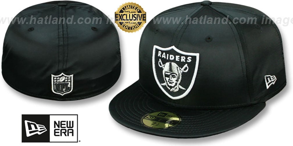 Las Vegas Raiders SATIN BASIC Black Fitted Hat by New Era