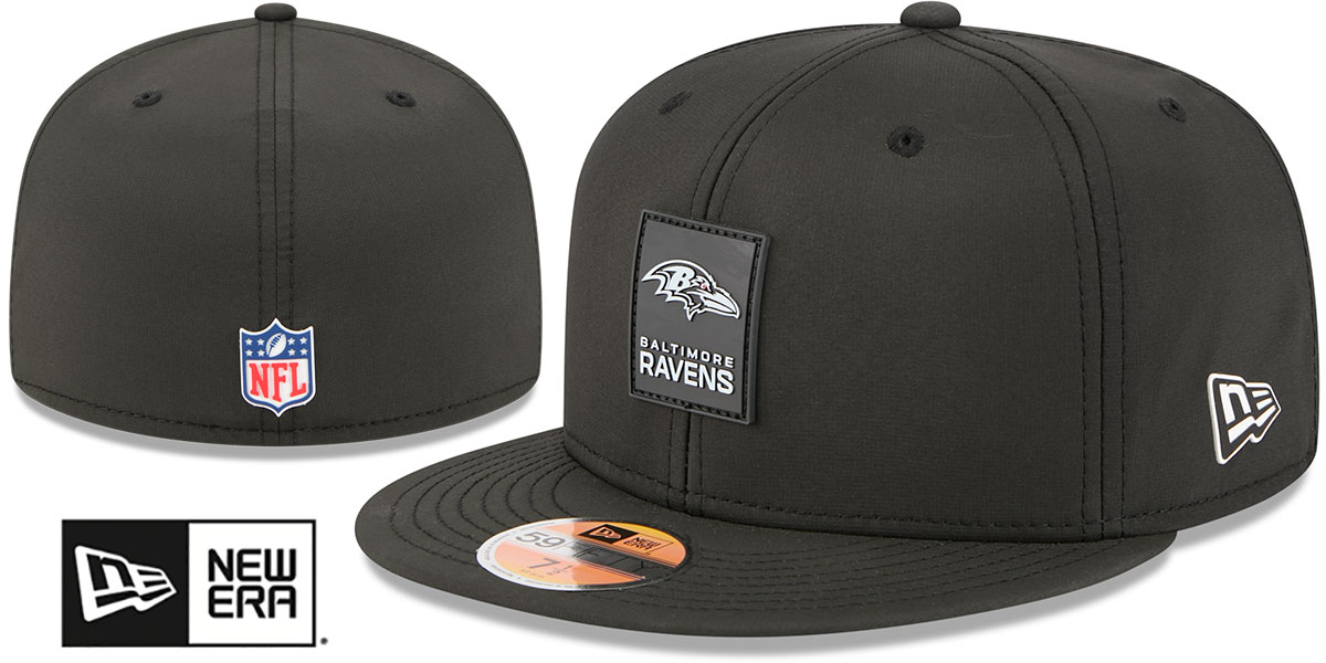 Baltimore Ravens 2025 HOT WEATHER NFL SIDELINE Black Fitted Hat