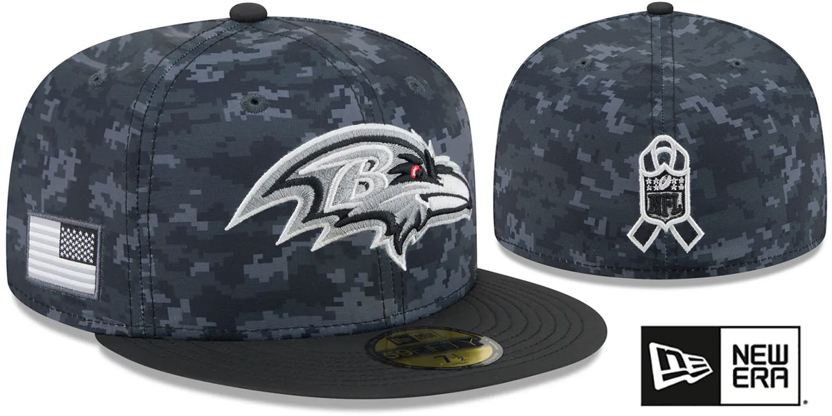 Baltimore Ravens 2026 SALUTE-TO-SERVICE Dark Digital Camo-Black F