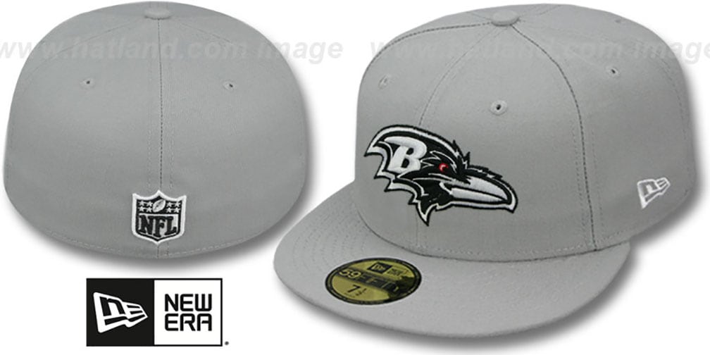 Baltimore Ravens NFL TEAM-BASIC Grey-Black-White Fitted Hat