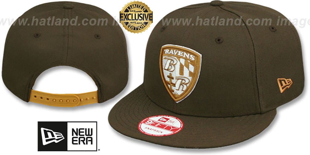 Ravens SHIELD TEAM-BASIC SNAPBACK Brown-Wheat Hat by New Era