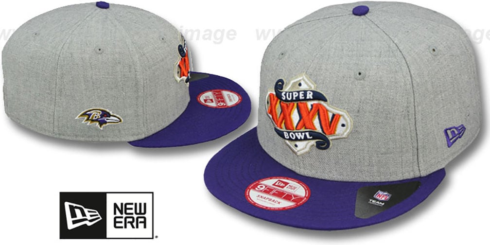 Baltimore Ravens SUPER BOWL XXXV SNAPBACK Grey-Purple Hat
