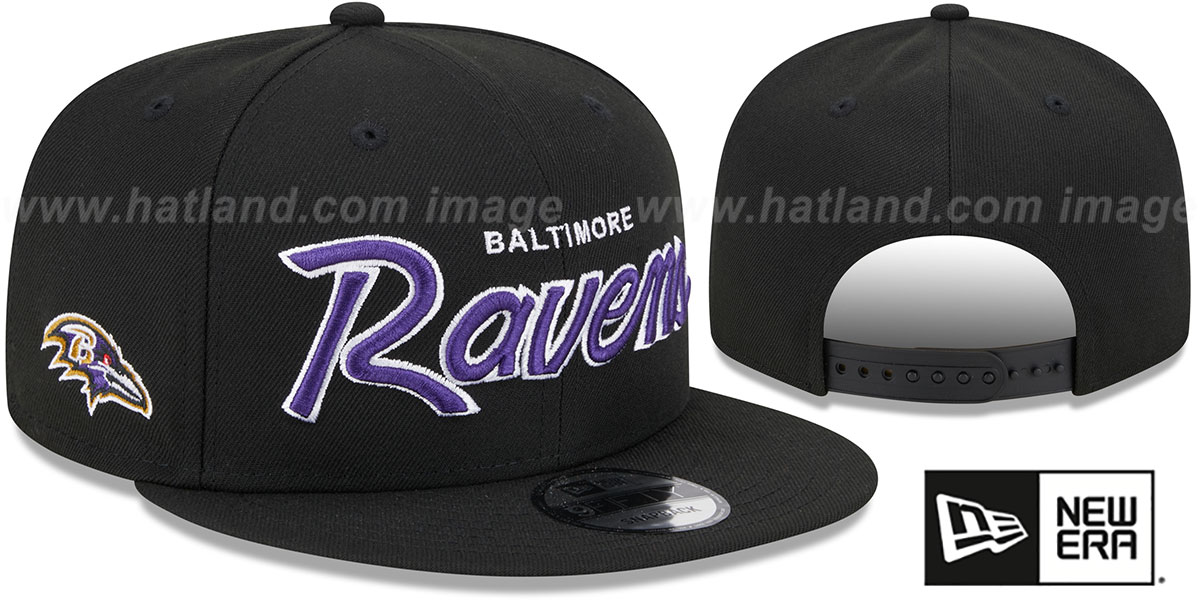 Baltimore Ravens TEAM-SCRIPT SNAPBACK Black Hat by New Era