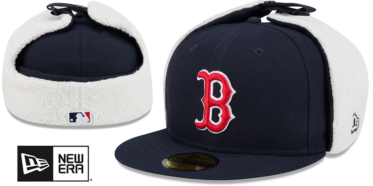 Boston Red Sox CLASSIC DOGEAR Navy Fitted Hat by New Era