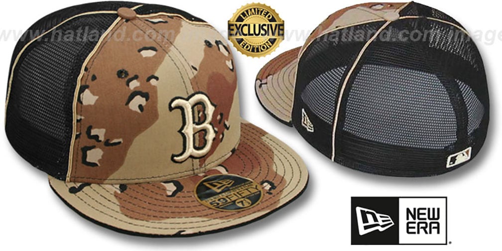 Boston Red Sox DESERT STORM MESH BACK Fitted Hat by New Era