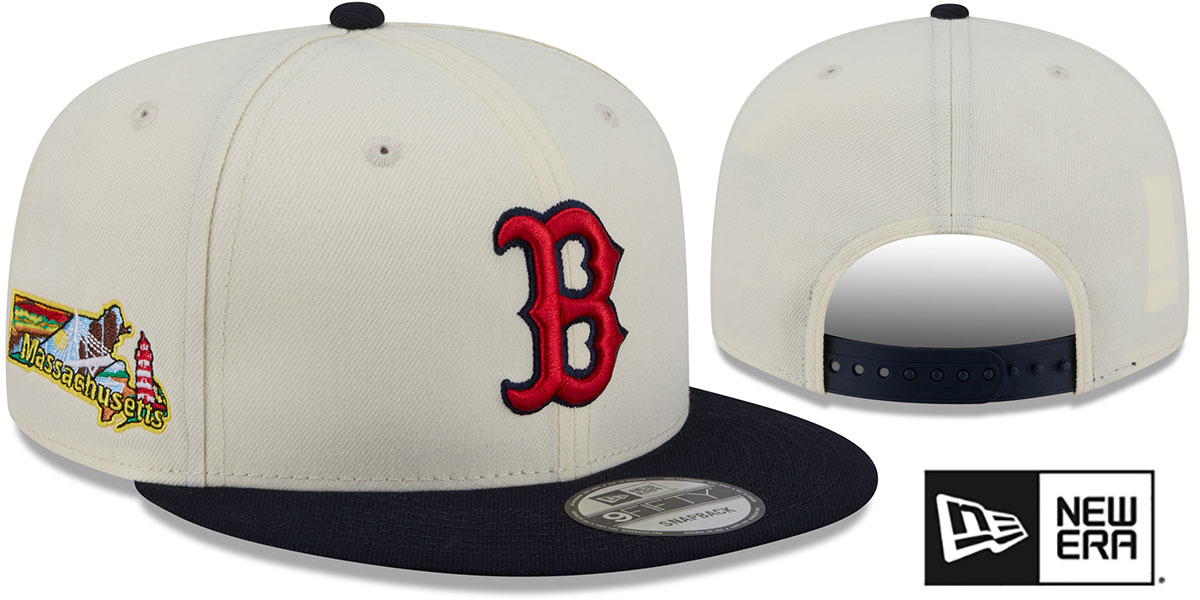 Boston Red Sox LOCALIZED SNAPBACK Chrome-Navy Hat by New Era