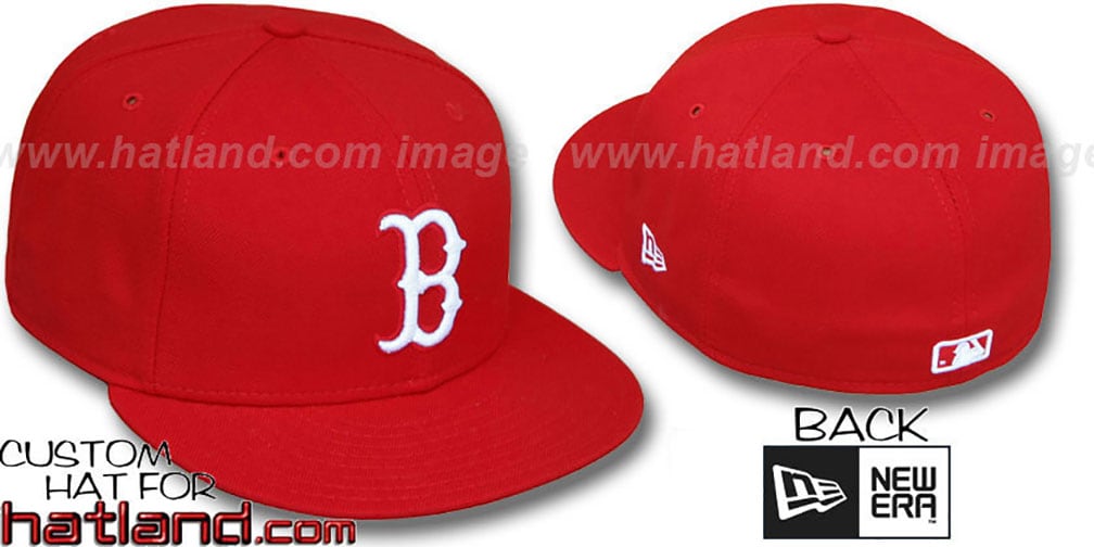 Casquette Baseball New Era 59Fifty Boston Red Sox - Rouge & Blanc - Taille Ajustée 7 1/4 - Laine - Occasion