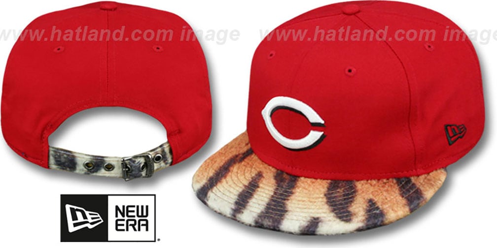 Cincinnati Reds TIGER ANIMALISTIC-FUR VIZA STRAPBACK Hat