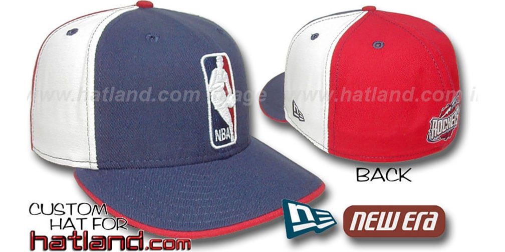 Houston Rockets LOGOMAN Navy-White-Red Fitted Hat by New Era display picture 3