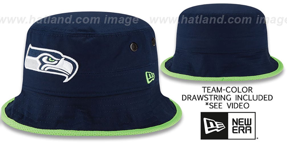 Seattle Seahawks BASIC-ACTION Navy Bucket Hat by New Era
