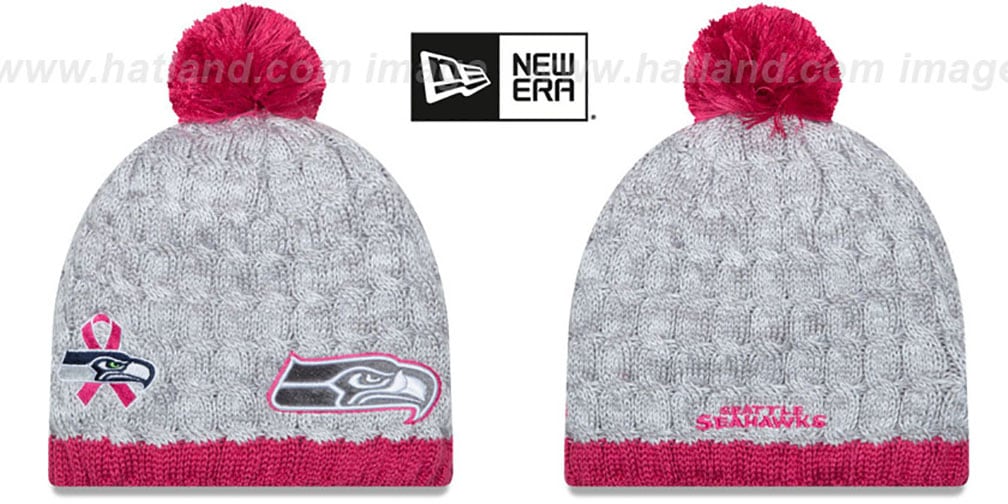 Seattle Seahawks WOMENS 2015 BCA Knit Beanie Hat by New Era display picture 3