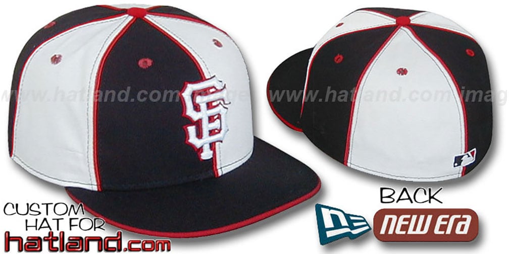 SF Giants PINWHEEL-3 Black-White Fitted Hat