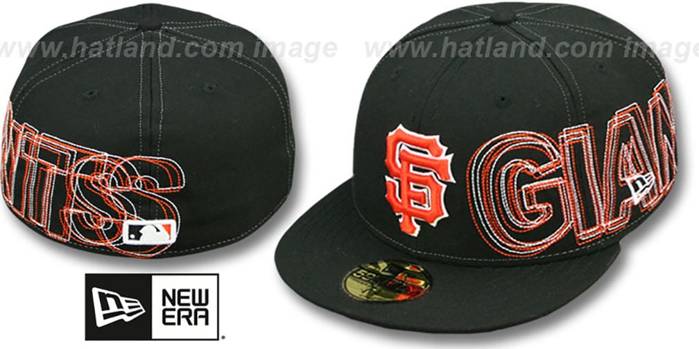 San Francisco SF Giants WORD-WRAP Black Fitted Hat