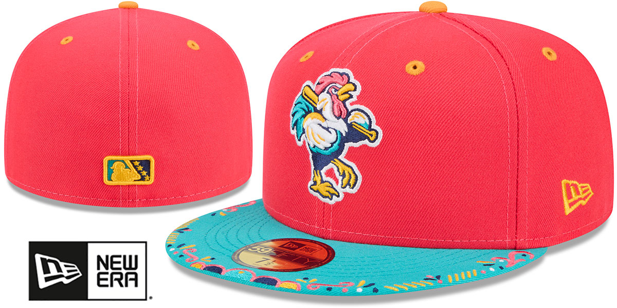 Delmarva Shorebirds 2026 COPA DE LA DIVERSION Red-Aqua Fitted Hat