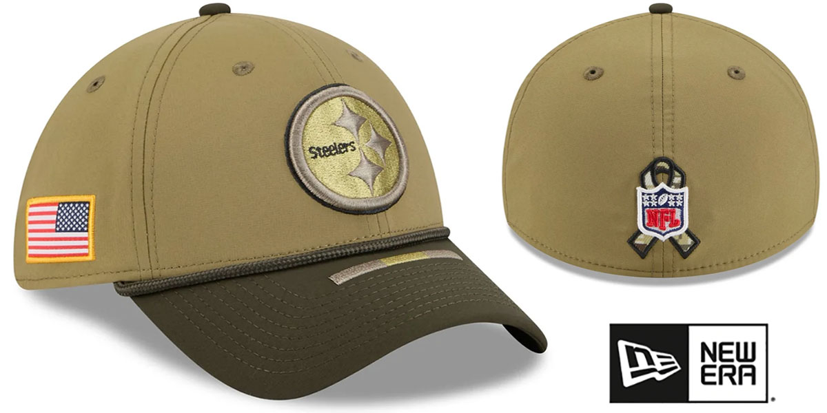 Pittsburgh Steelers Y2K NEW Women\'s S/M Hat Army‎ Green NFL Chic Cadet Military steelers-2025-salute-to-  main image 3