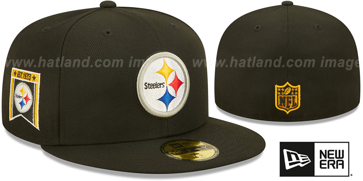 Pittsburgh Steelers BANNER SIDE-PATCH Black Fitted Hat