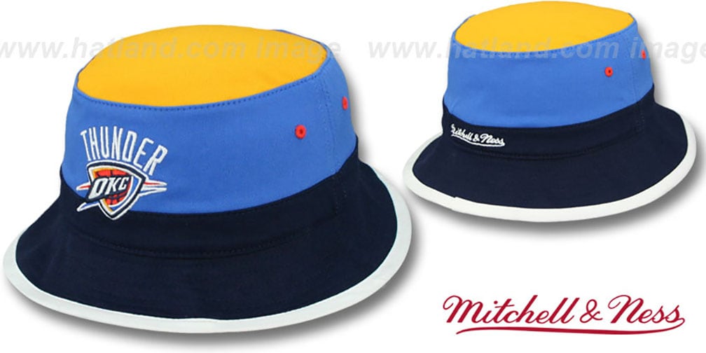 Oklahoma City Thunder COLOR-BLOCK BUCKET Gold-Blue-Navy Hat