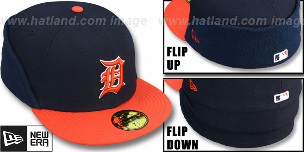 Detroit Tigers CLEAN CUT FLIP-DOWN Navy-Orange Fitted Hat