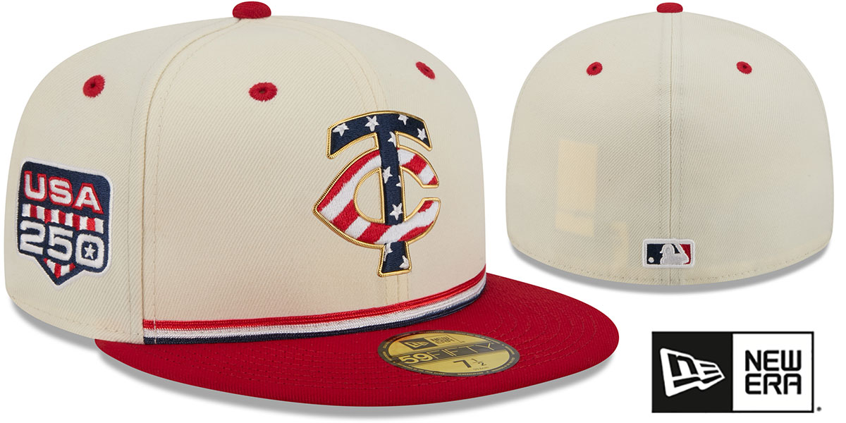 Minnesota Twins 2026 JULY 4TH STARS N STRIPES Fitted Hat