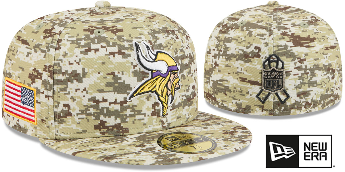 Minnesota Vikings 2025 SALUTE-TO-SERVICE Digital Desert Storm Fit
