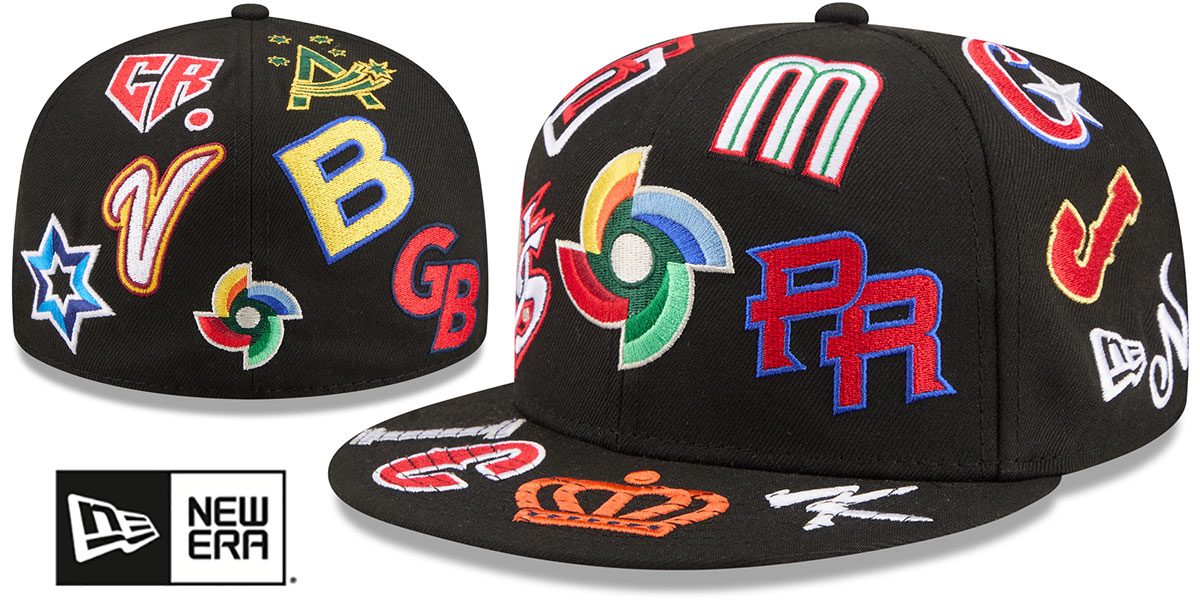 限定！！ New Era 59FIFTY WBC J LOGO WBC ALL-OVER Black Fitted Hat by New Era