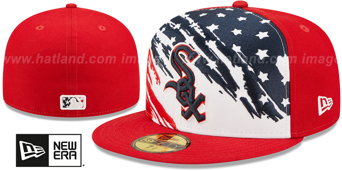 Men s New Era Red Chicago White Sox 2022 4th of July On Field 59FIFTY Fitted Hat