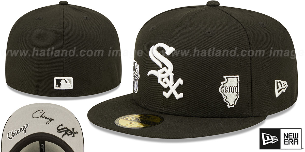 Chicago White Sox TRIPLE THREAT IDENTITY Black Fitted Hat