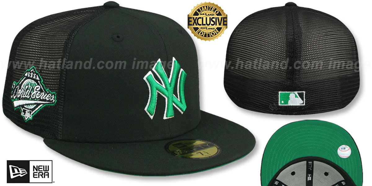 New York Yankees 1996 WS MESH-BACK SIDE-PATCH Black-Green Fitted